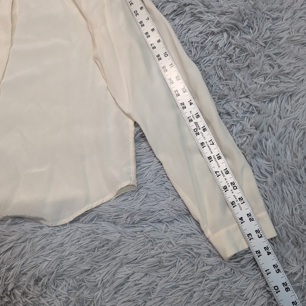Jones New York‎ Shirt Womens 14 Silk Button Up Preppy Lightweight Comfort Sheer - Picture 5 of 11